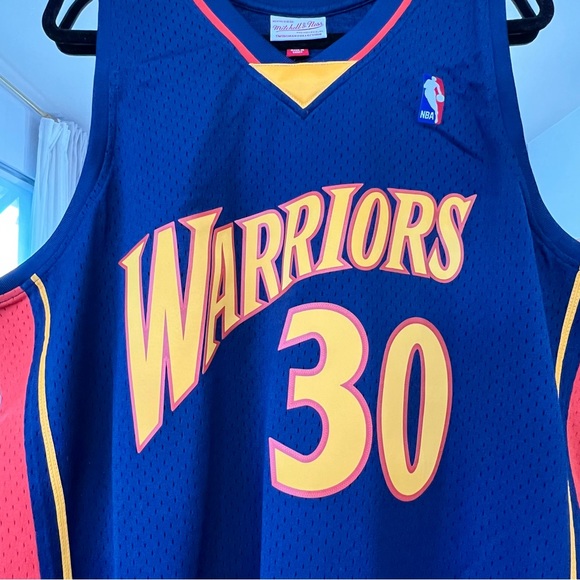 Stephen Curry # 30 Mitchell & Ness NBA Swingman Road Jersey Warrior mens 2XL NEW - Picture 5 of 7